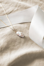 Collier de gouttes de perle en or - Corail Blanc