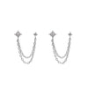 Double Piercing Chain Studs in Silver - Corail Blanc