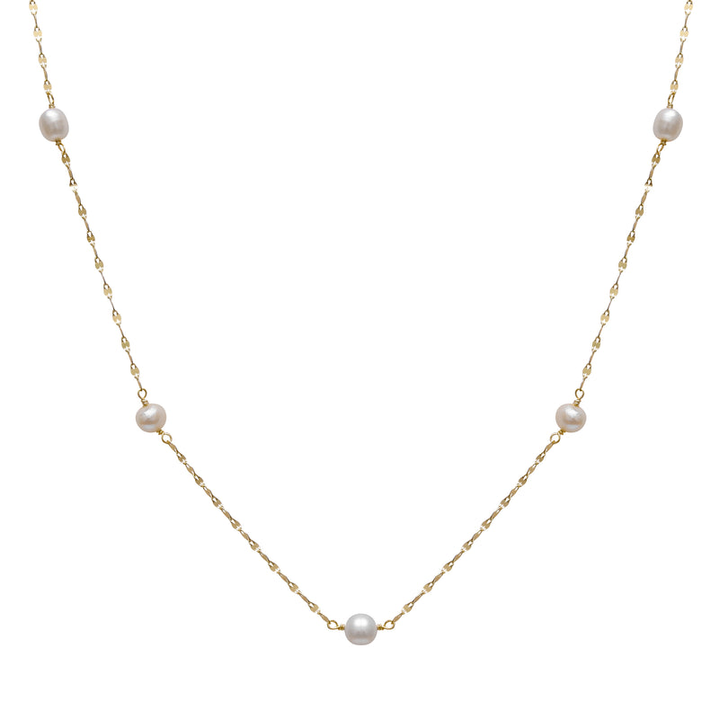 Lola Pearl Necklace - Corail Blanc