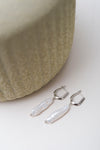 Pearl Pendant Hoops in Silver - Corail Blanc