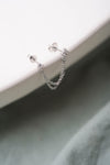 Double Piercing Chain Studs in Silver - Corail Blanc
