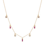 Lola Pink Crystal Necklace - Corail Blanc