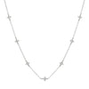 Lola Flower Necklace in Silver - Corail Blanc