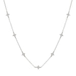Lola Flower Necklace in Silver - Corail Blanc