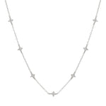 Lola Flower Necklace in Silver - Corail Blanc