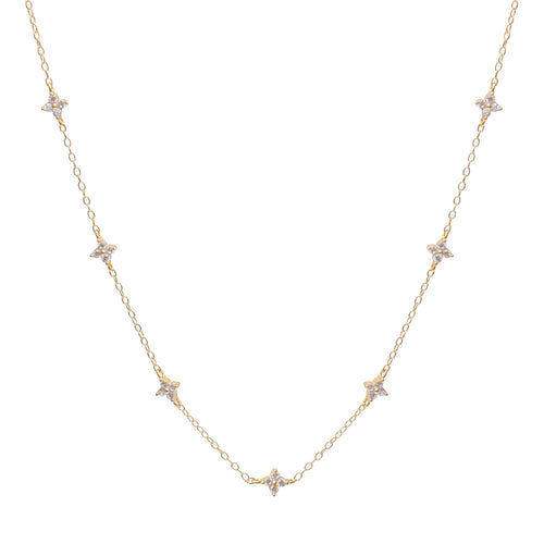 Lola Flower Necklace in Gold - Corail Blanc