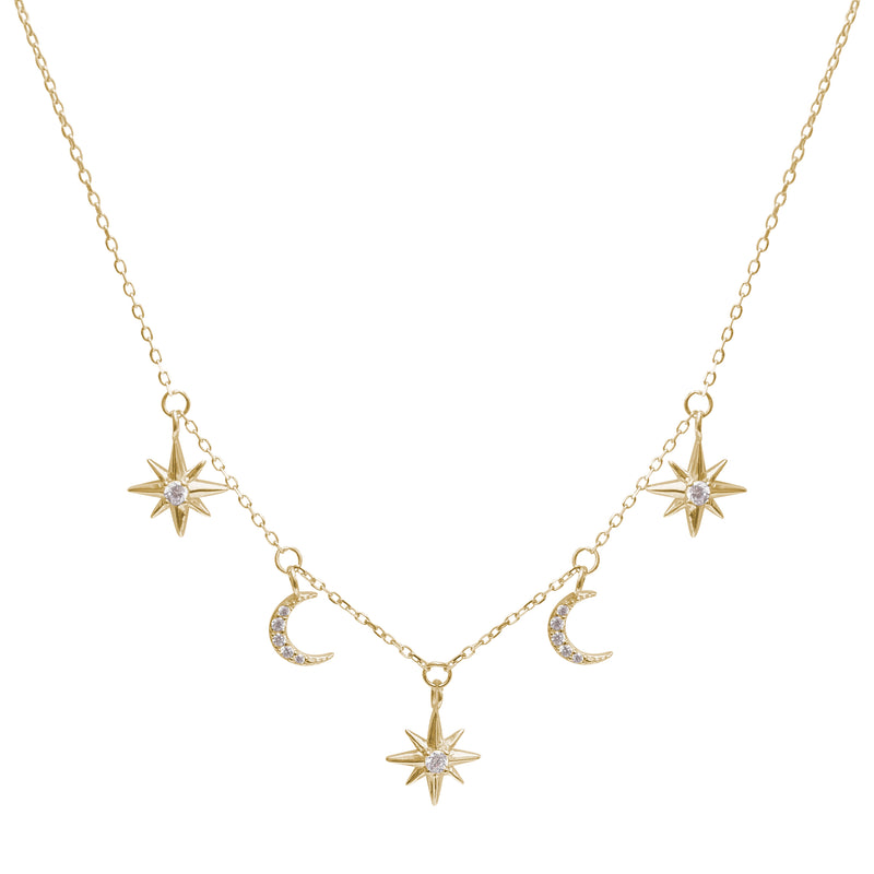 Celestial Charm Necklace in Gold - Corail Blanc