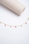 Lola Pink Crystal Necklace - Corail Blanc