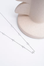 Lola Flower Necklace in Silver - Corail Blanc