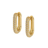 Mini Oval Pave Hoops - Corail Blanc