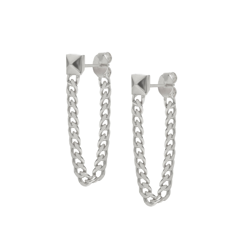 Chain Stud Silver - Corail Blanc