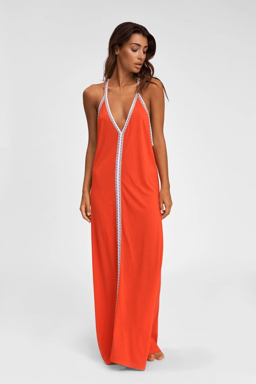 Blood Orange Pima Sundress - Corail Blanc