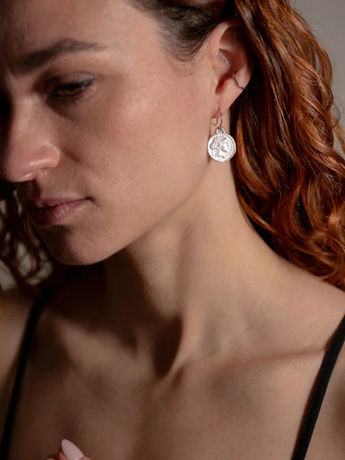 Artemis Earrings in Silver - Corail Blanc