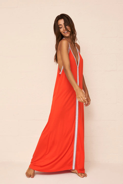 Blood Orange Pima Sundress - Corail Blanc