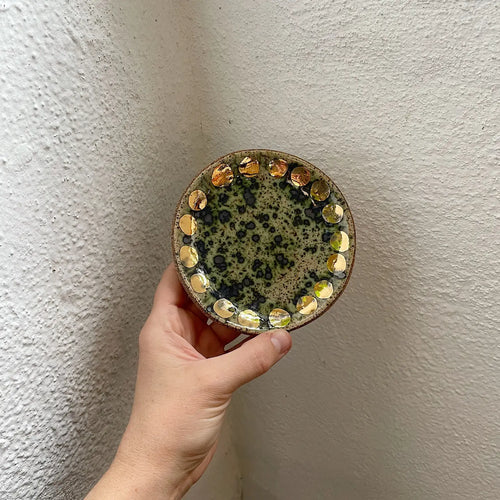 Jewelry Dish - Speckled Turquoise + Gold Dot - Corail Blanc