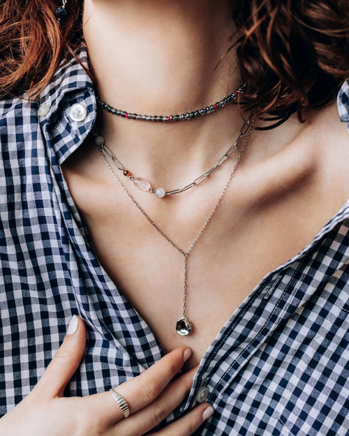 Nelys Necklace in Silver - Corail Blanc