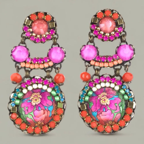 Romance Crystal Earrings II - Corail Blanc