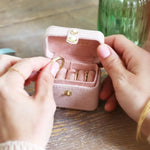 Pink flower ring box - Corail Blanc