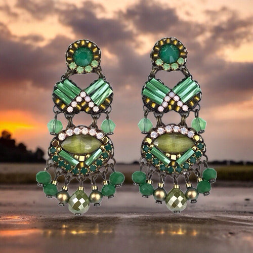 Clover Crystal Earrings - Corail Blanc