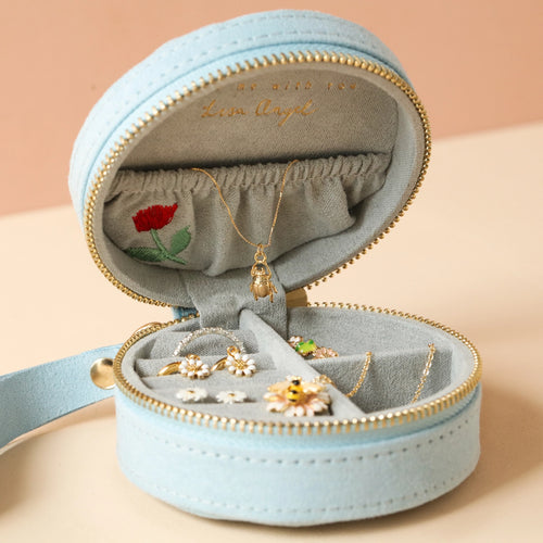 Flower blue jewelry box - Corail Blanc