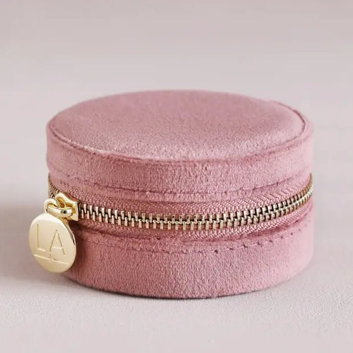 Rose velvet jewelry box - Corail Blanc