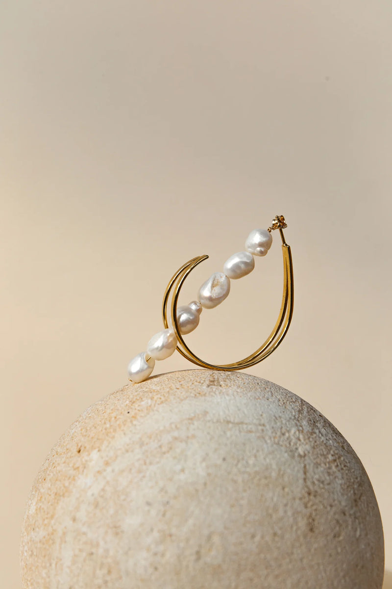 Maxi Bloom Earrings - Corail Blanc