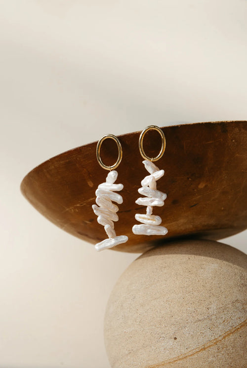 Eva Earrings - Corail Blanc