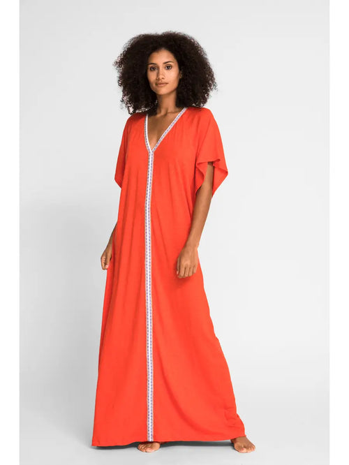 Blood Orange Prima Abaya Dress - Corail Blanc