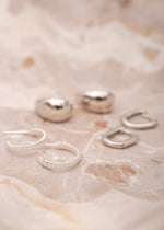 Mini Oval Hoops Silver - Corail Blanc