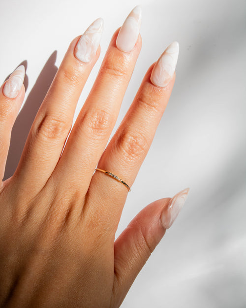 10kt Gold Diamond Alinea Ring 7 - Corail Blanc