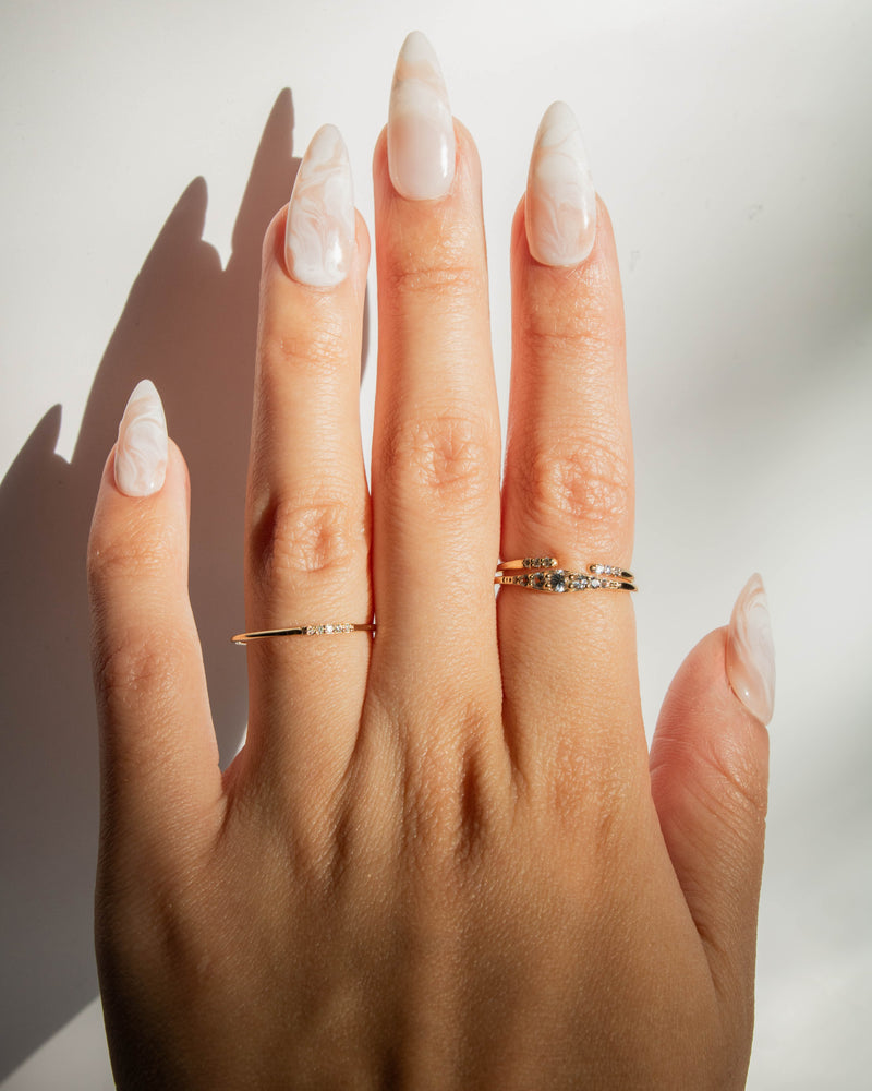 10kt Gold Diamond Alinea Ring 7 - Corail Blanc