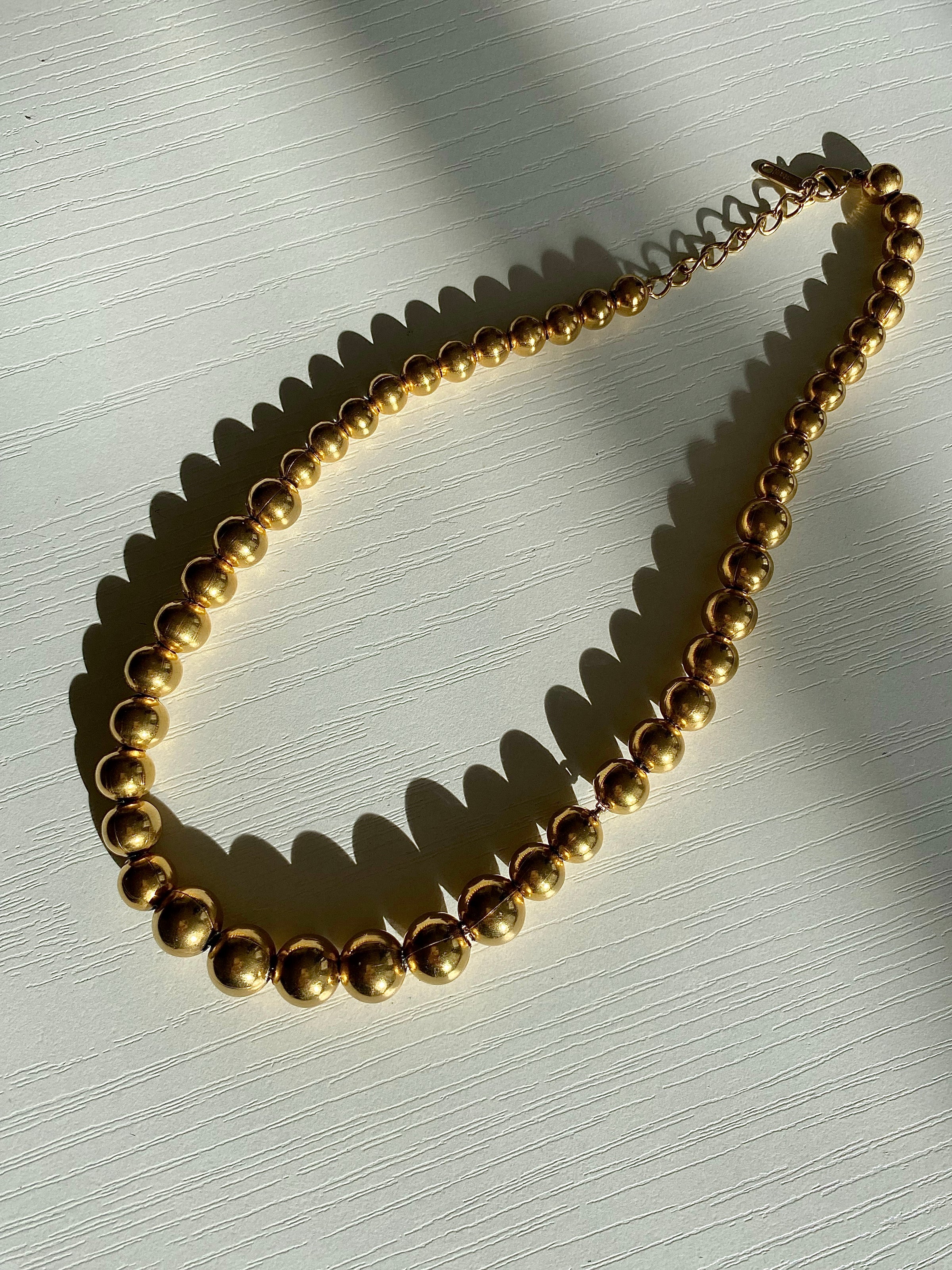 Ball Beaded Necklace in Gold
