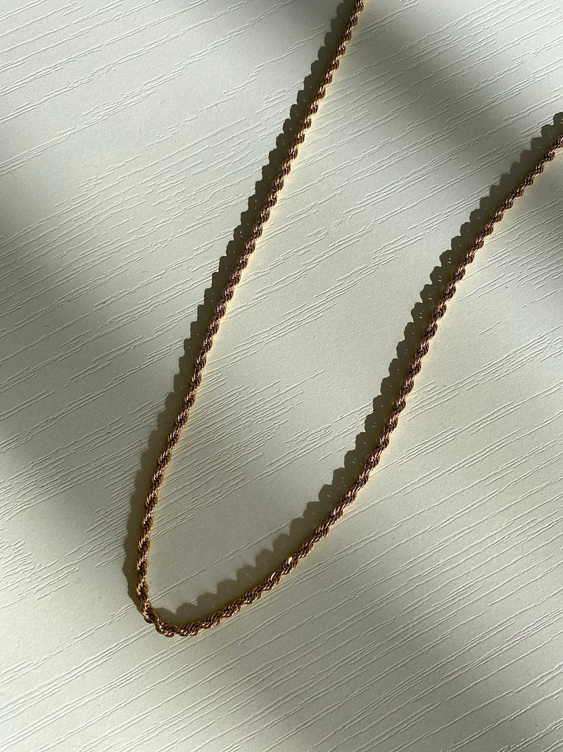 Twisted Rope Chain Necklace - Corail Blanc