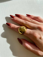 XL Dome Ring in Gold - Corail Blanc