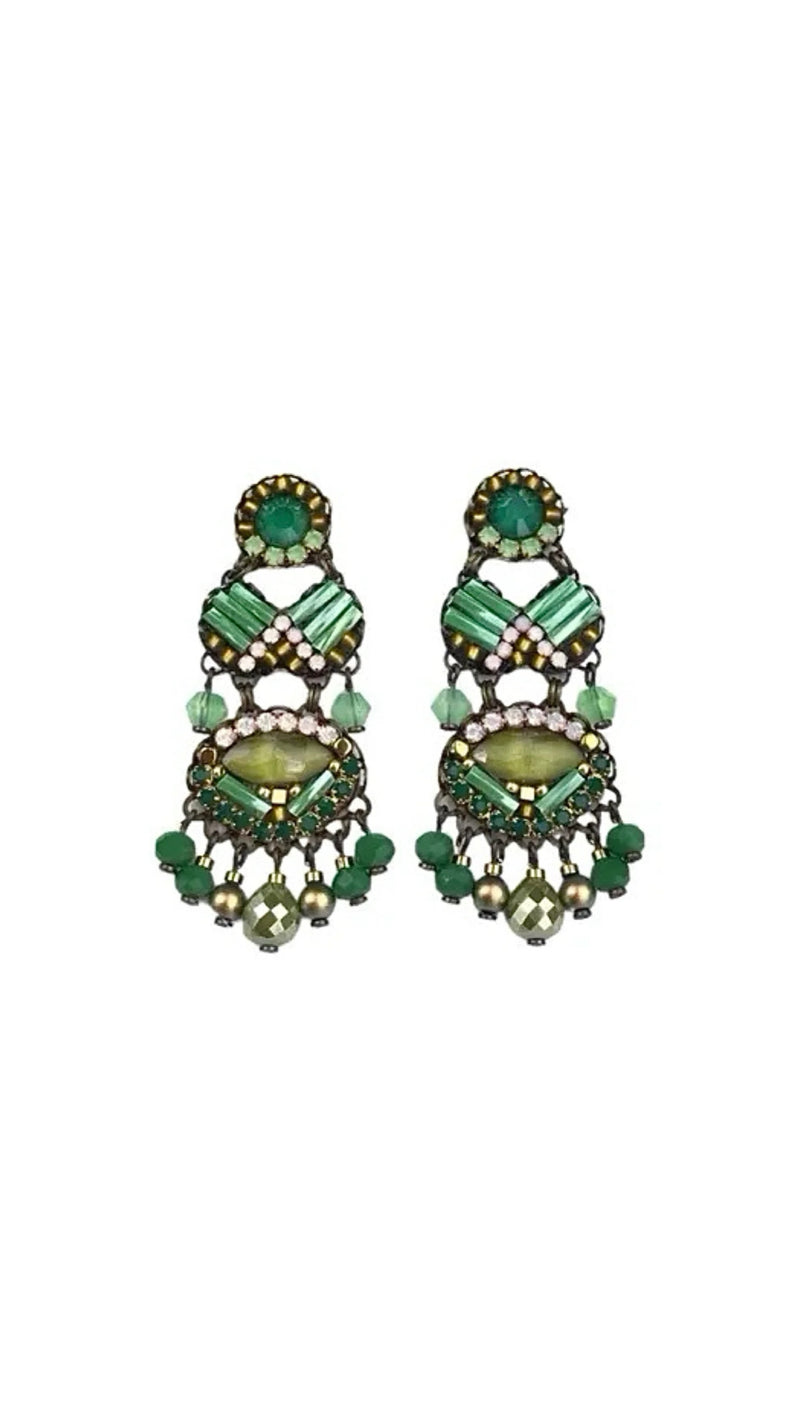 Clover Crystal Earrings - Corail Blanc