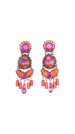 Romance Crystal Earrings - Corail Blanc