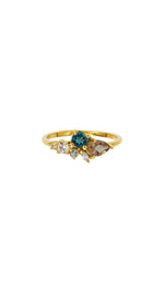 Alexandrite and London Blue Topaz Autumn Leaves Ring - Corail Blanc