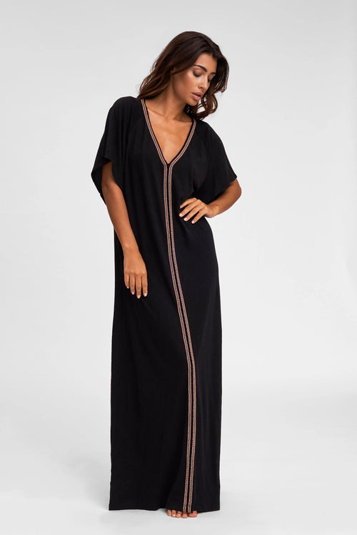 Black Prima Abaya Dress - Corail Blanc