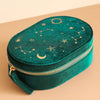 Green starry night oval jewelry box - Corail Blanc