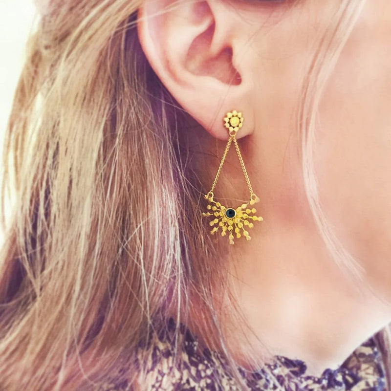 Radiating Bead Earrings - Corail Blanc