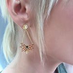 Radiating Bead Earrings - Corail Blanc