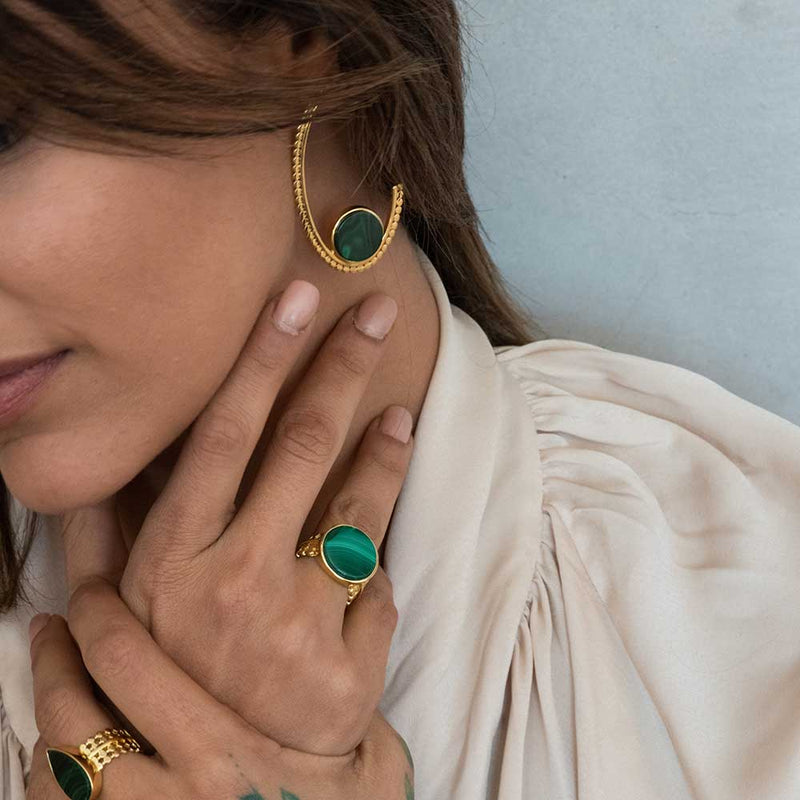 Elliptical Hoop Earrings - Corail Blanc