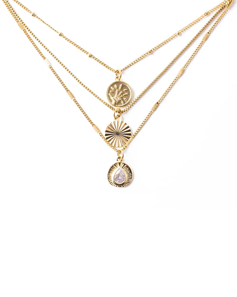 Groove Neklace in Gold - Corail Blanc