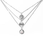 Groove Necklace in Silver - Corail Blanc