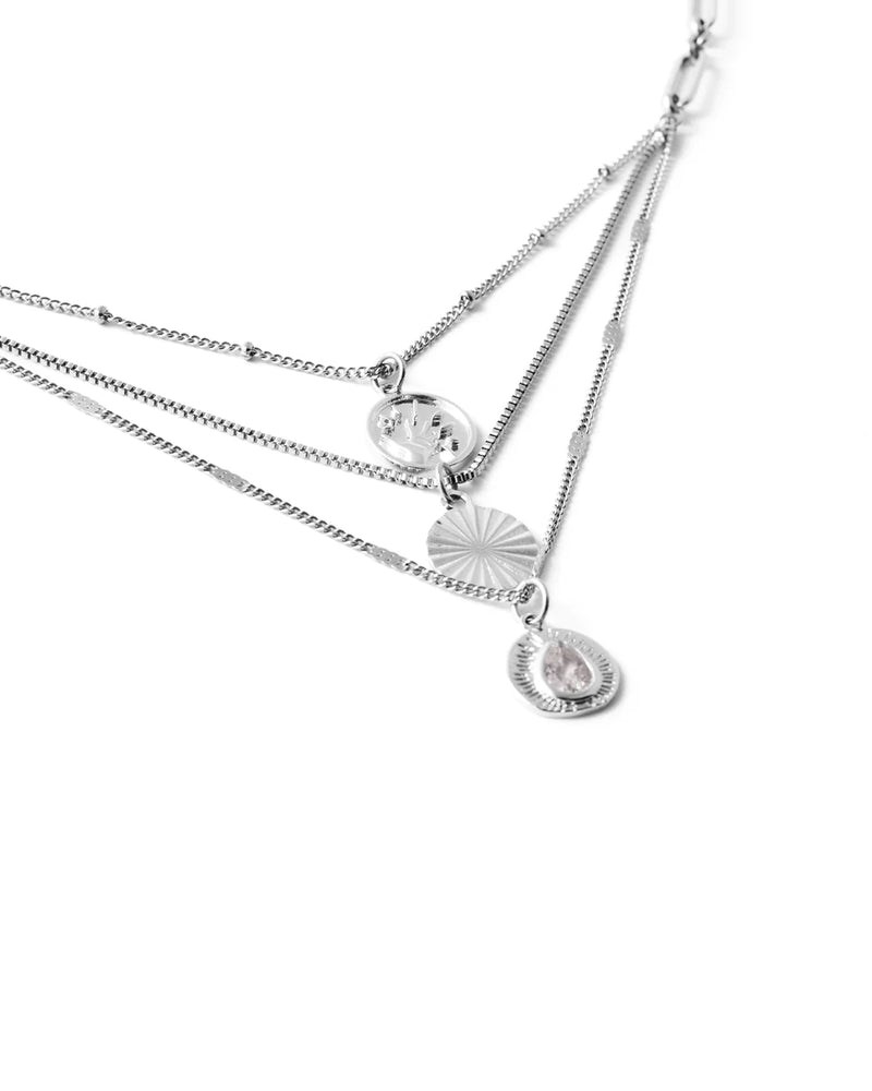 Groove Necklace in Silver - Corail Blanc