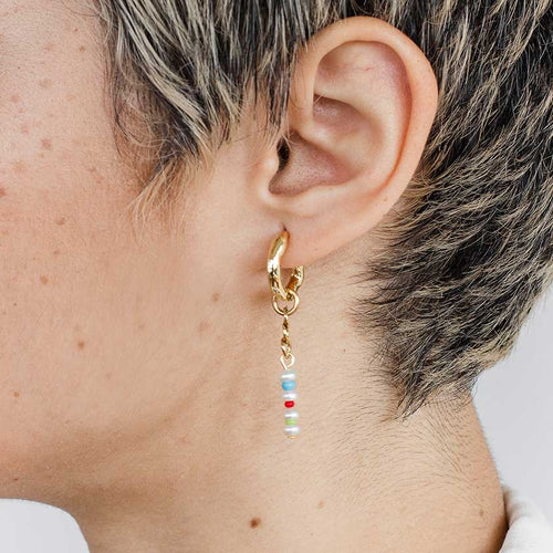 Lobir Earrings in Teal - Corail Blanc