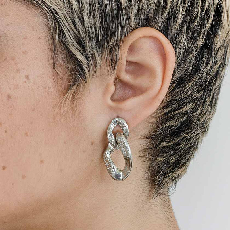 Mixi Earrings in Silver - Corail Blanc