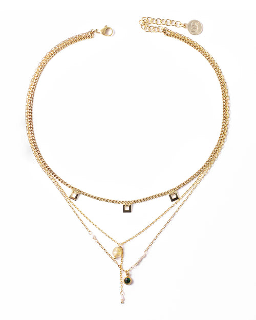 Muzo Necklace in Gold - Corail Blanc