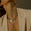 Chunky Oval Necklace - Corail Blanc