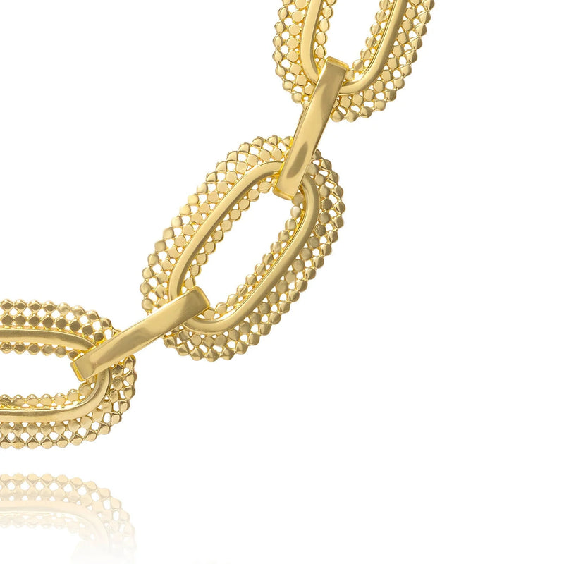 Chunky Oval Necklace - Corail Blanc